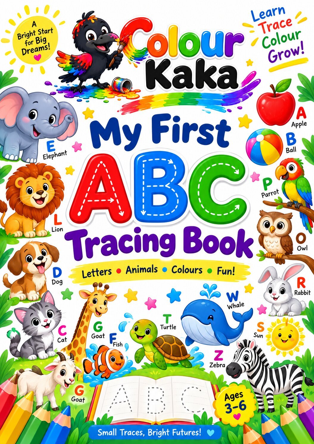 ColourKaka My First ABC Tracing Book colouring page preview