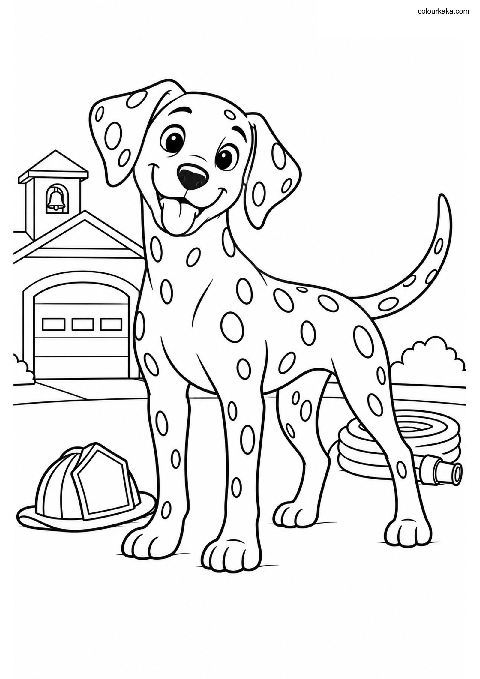 Dalmatian Dog Colouring Page colouring page preview