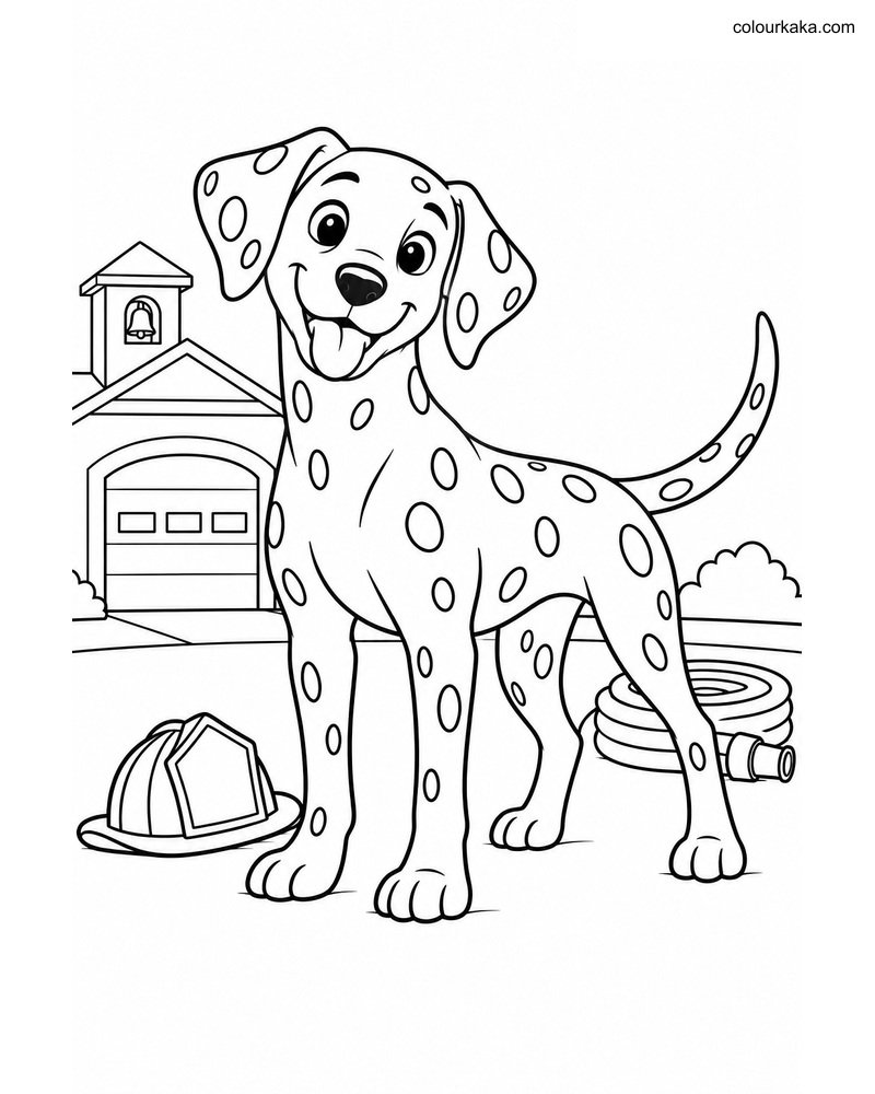 Dalmatian Dog Colouring Page thumbnail
