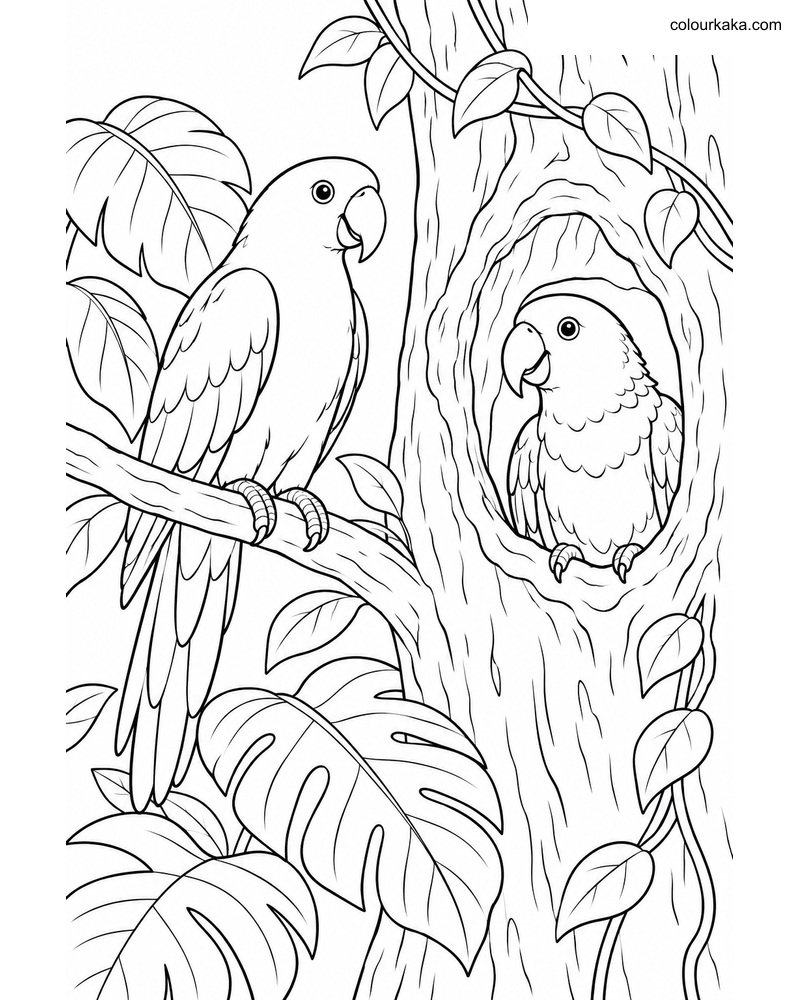 Eclectus Parrot Pair Colouring thumbnail