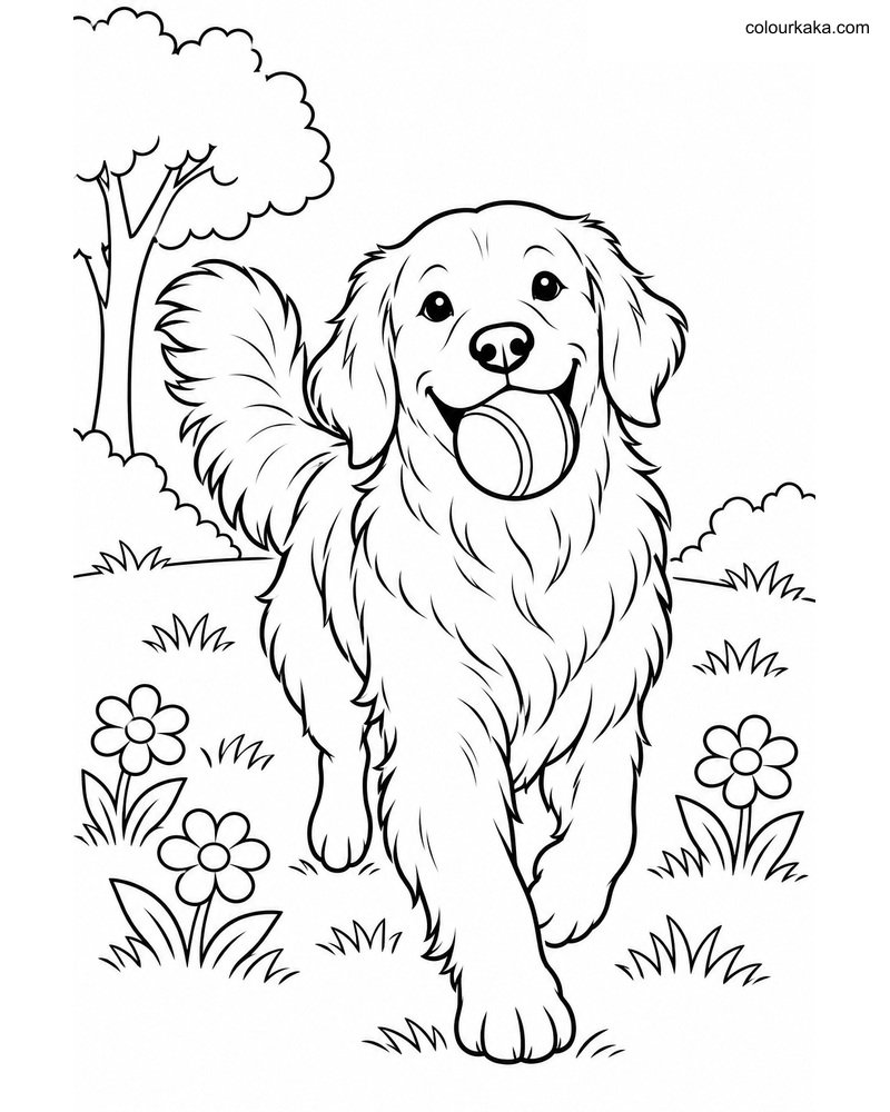 Golden Retriever Colouring Page thumbnail
