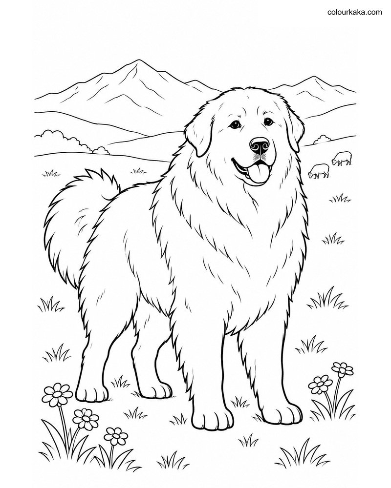 Great Pyrenees Colouring Page thumbnail