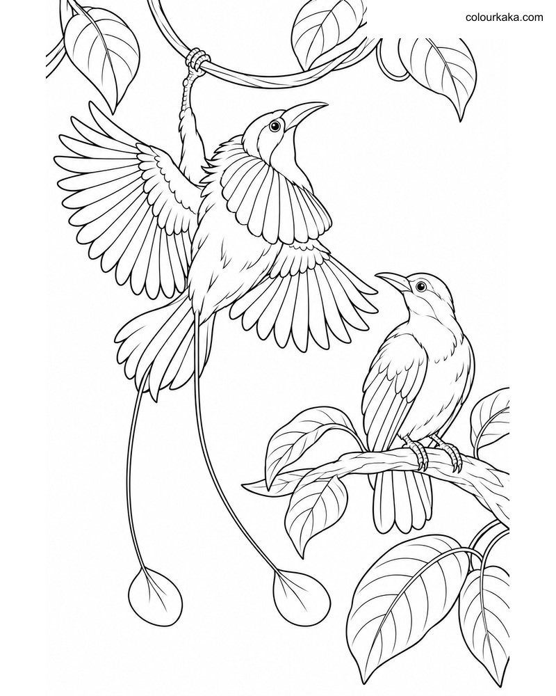 King Paradise Bird Colouring thumbnail